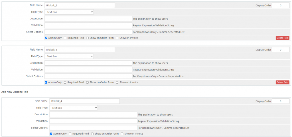 OVH IP Manager Custom Fields